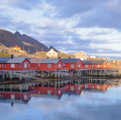 Cabins in the fishing village Tind at Lofoten I - Signed and numbered, and shipped wordwide by Eva Eidsheim Photography