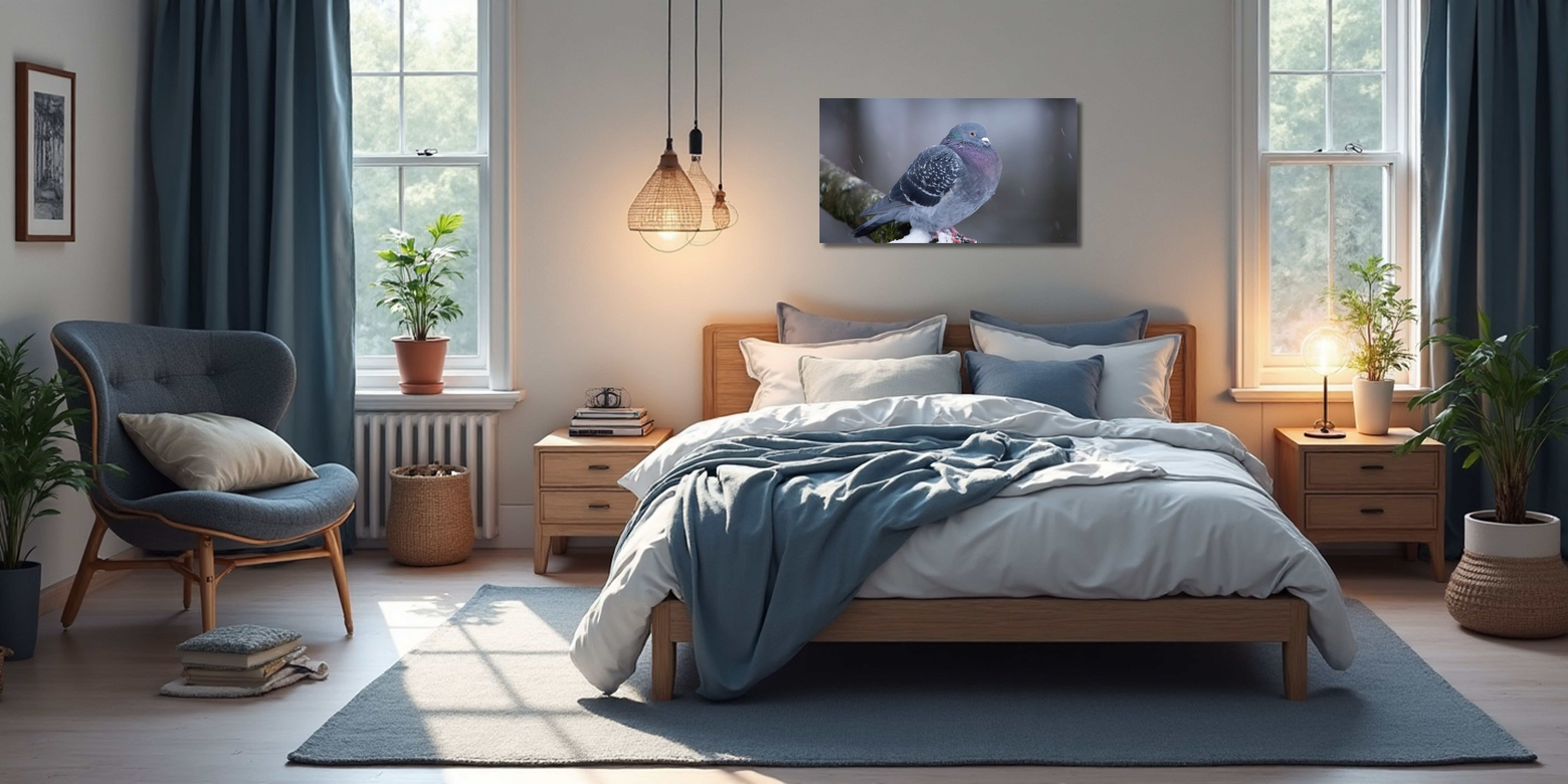 Fine Art Print - Dove on snowly branch I. Visit the gallery to the norwegian photographer Eva Virkesdal Eidsheim.