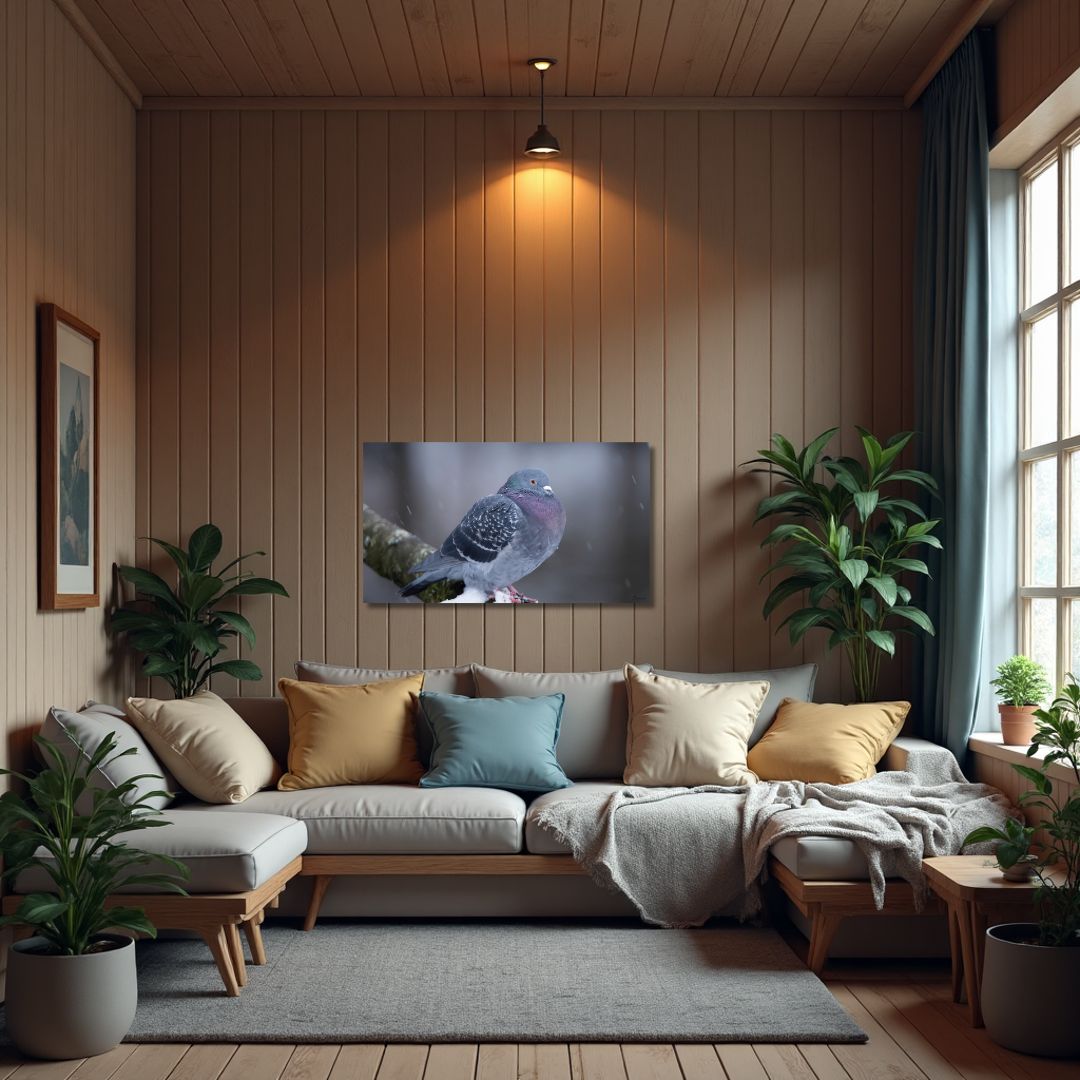 Fine Art Print - Dove on snowly branch I. Visit the gallery to the norwegian photographer Eva Virkesdal Eidsheim.