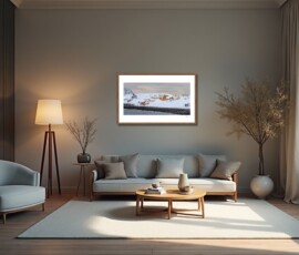 Fine Art Prints - Arctic winter Sarnesfjord I. All photographs are available in a limited edition of only 250 prints. Visit the gallery to the Norwegian photographer Eva Virkesdal Eidsheim.