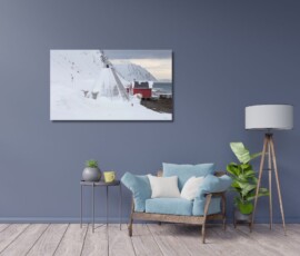 Fine Art Prints. Arctic winter Sarnesfjord IV. Visit the gallery to the Norwegian photographer Eva Virkesdal Eidsheim.